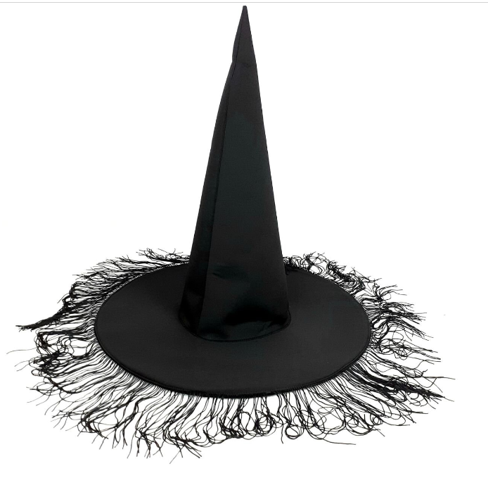 Halloween witch hat with fringe