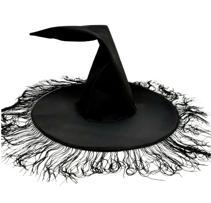 Halloween witch hat with fringe