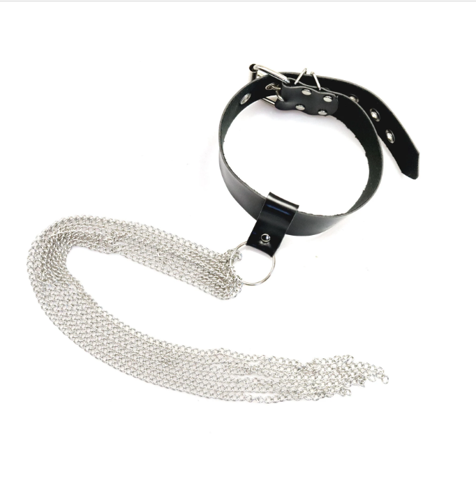 bdsm submissive collar with chain