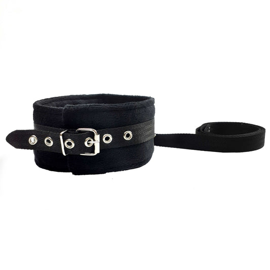 NeDlyaSkuki Soft Touch Hard Collar with Leash – Black