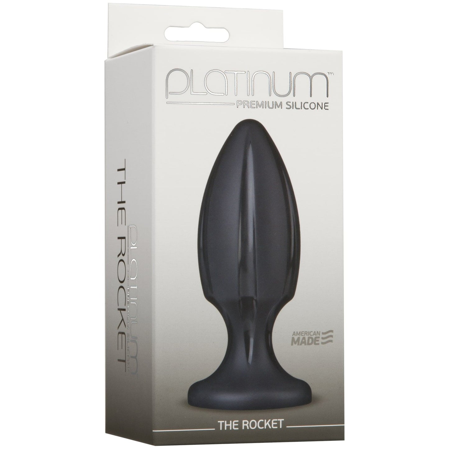 Anal plug with lubricant channels Doc Johnson Platinum Premium Silicone – The Rocket – Black