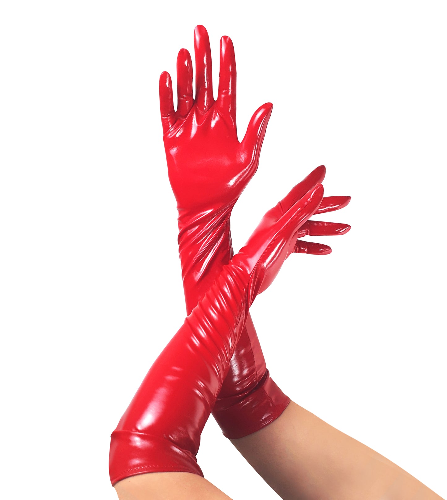 Glossy Vinyl Gloves Art of Sex – Lora, Size M, Red
