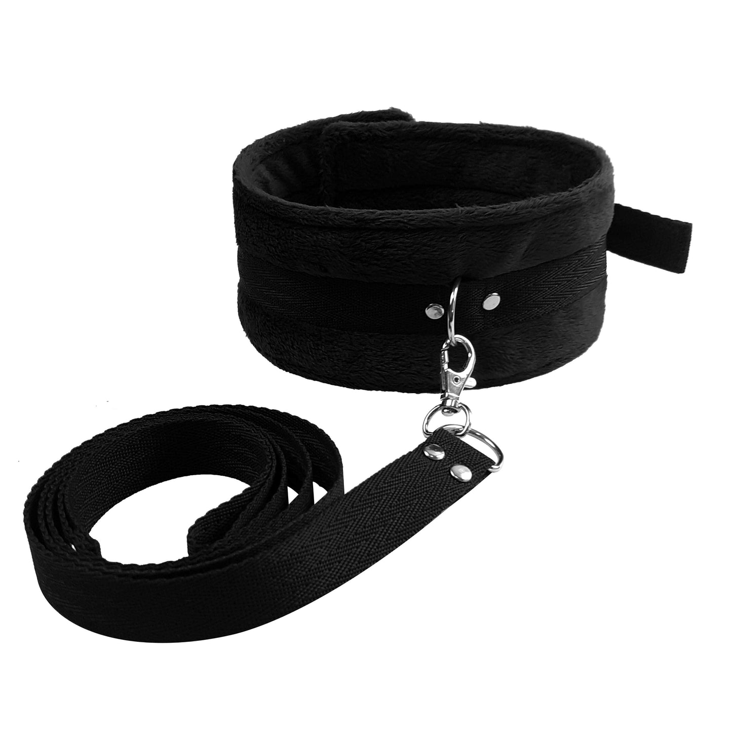 NeDlyaSkuki Soft Touch Hard Collar with Leash – Black