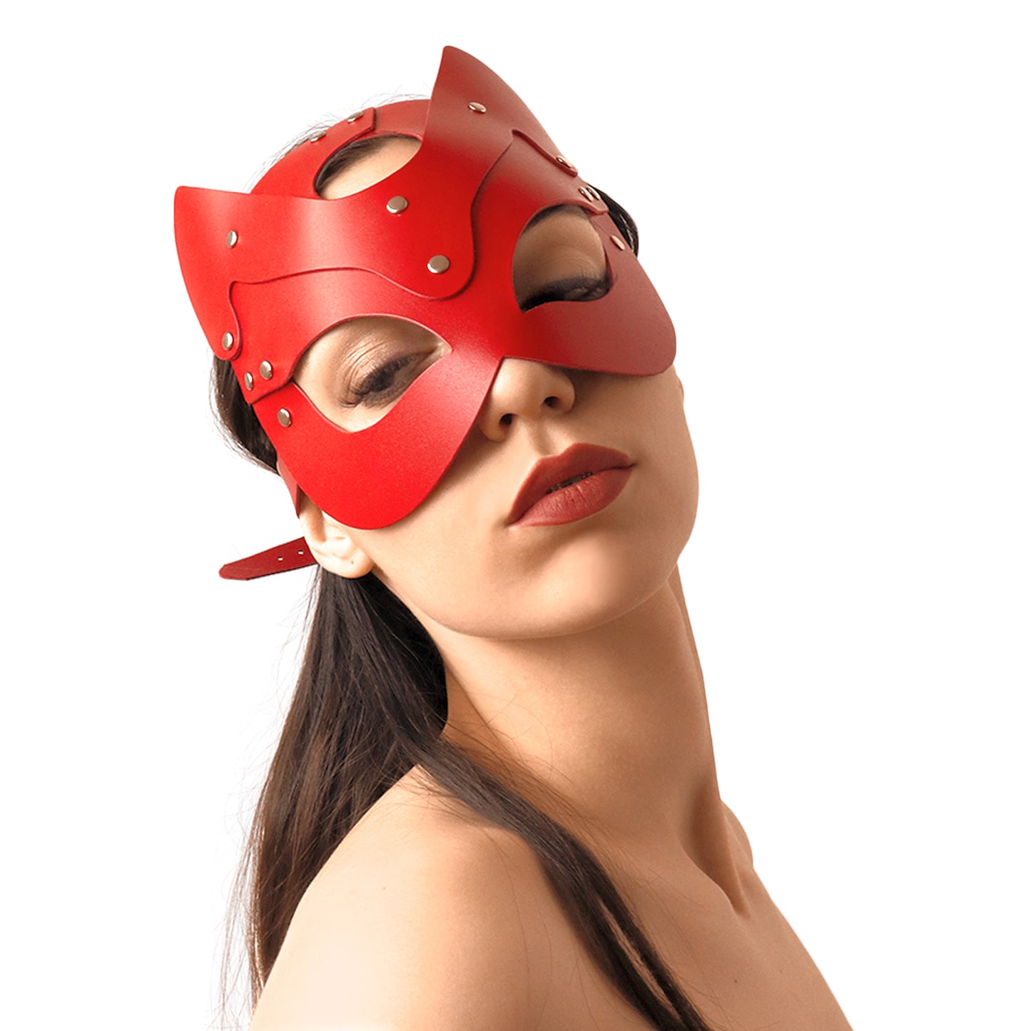 fetish bdsm cat mask kitty red