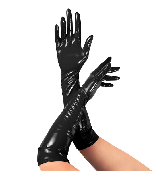 Glossy Vinyl Gloves Art of Sex – Lora, Size M, Black