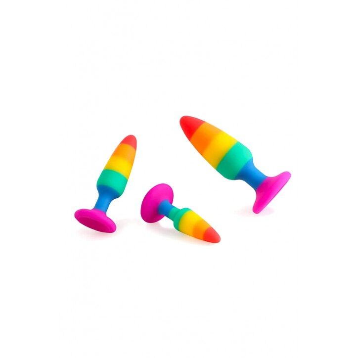 Wooomy Hiperloo Silicone Rainbow Plug L Anal Plug, 3.9 cm diameter, 13.1 cm length