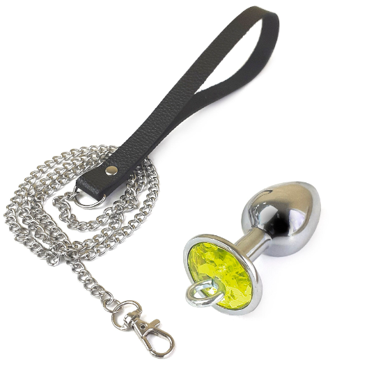 bdsm butt plug with chain lead