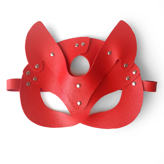 fetish bdsm cat mask kitty red