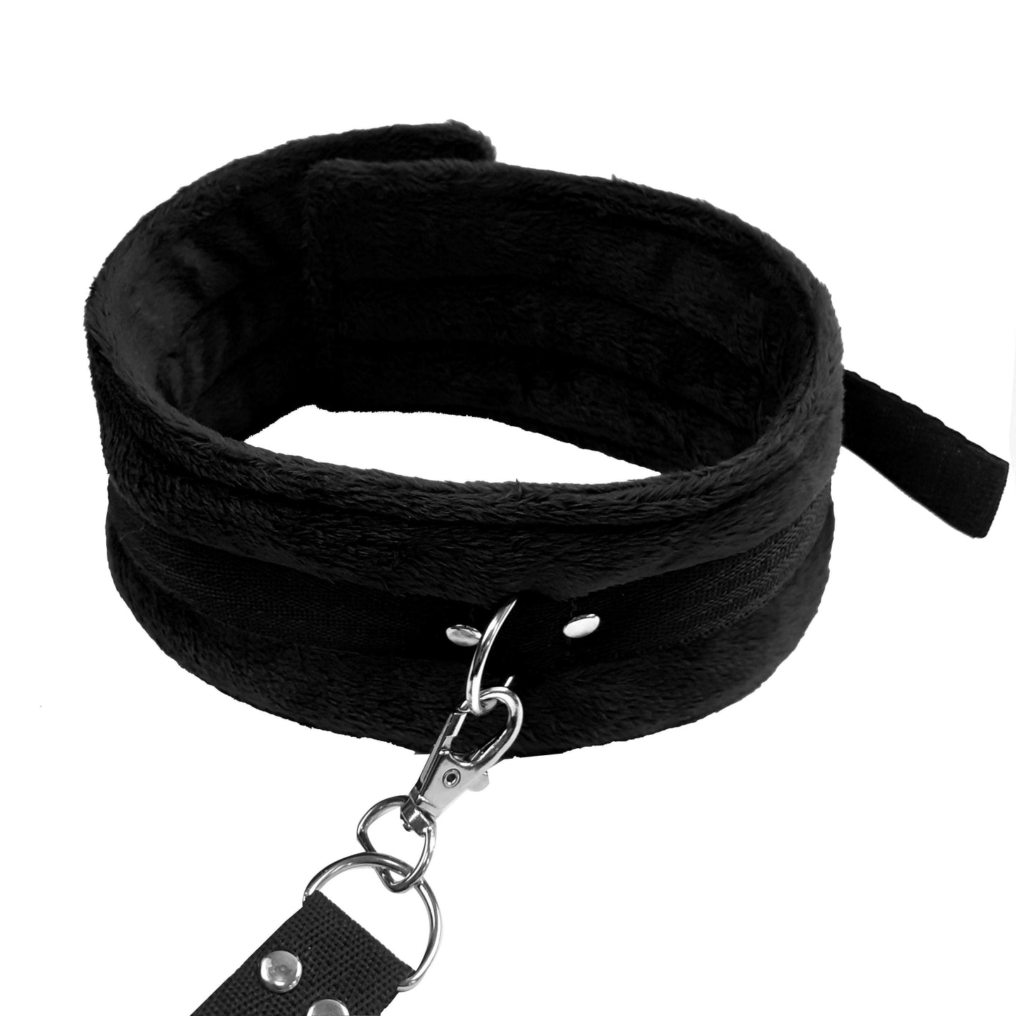 NeDlyaSkuki Soft Touch Hard Collar with Leash – Black