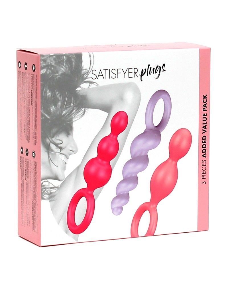 Satisfyer Plugs Colored Anal Toy Set (Set of 3) – Booty Call, max diameter 3 cm