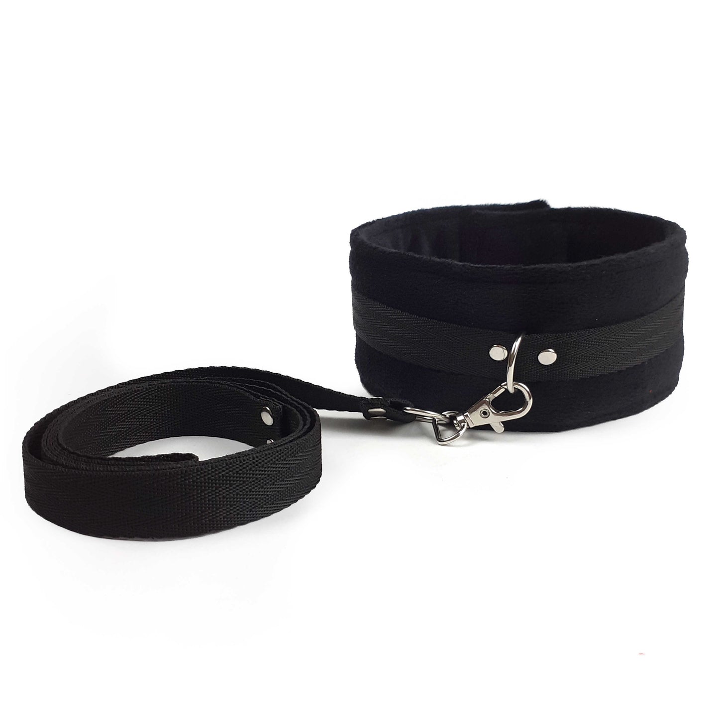 NeDlyaSkuki Soft Touch Hard Collar with Leash – Black