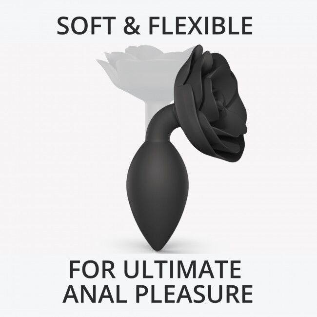 Love To Love Silicone Anal Plug OPEN ROSES L Size – Black Onyx