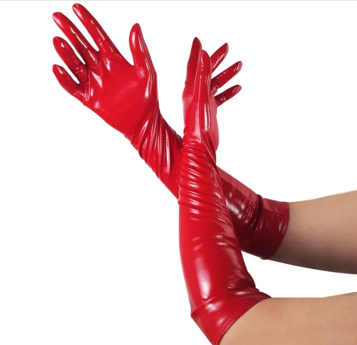 Vinyl wet high gloss BDSM gloves