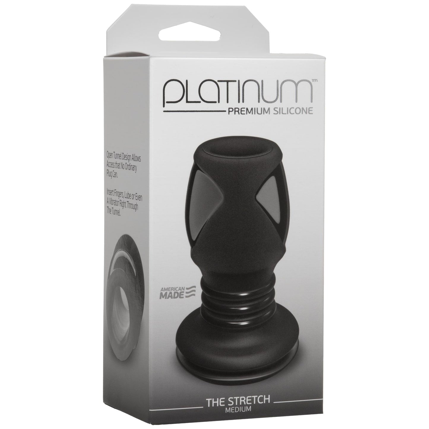 Anal Tunnel Doc Johnson Platinum Premium Silicone — The Stretch — Medium — Black