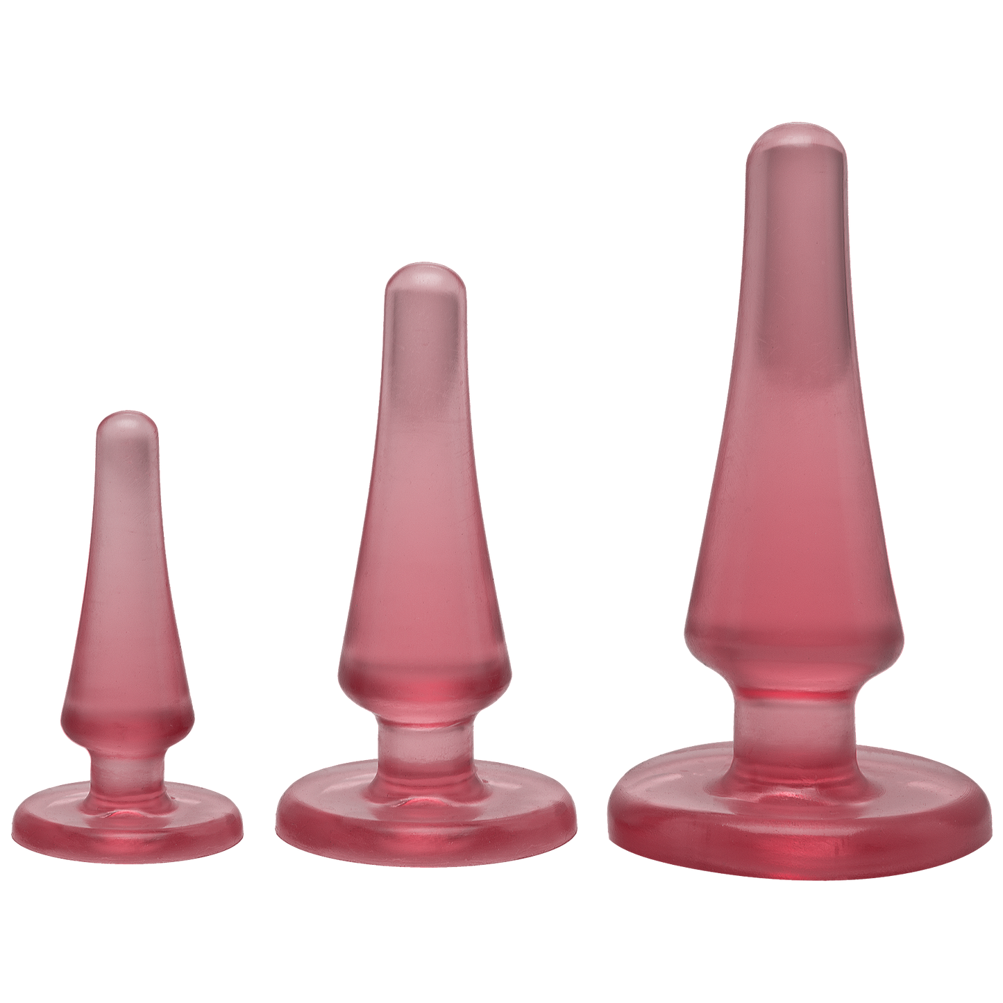 Doc Johnson Crystal Jellies Anal Plug Set – Pink, max diameters 2 cm – 3 cm – 4 cm