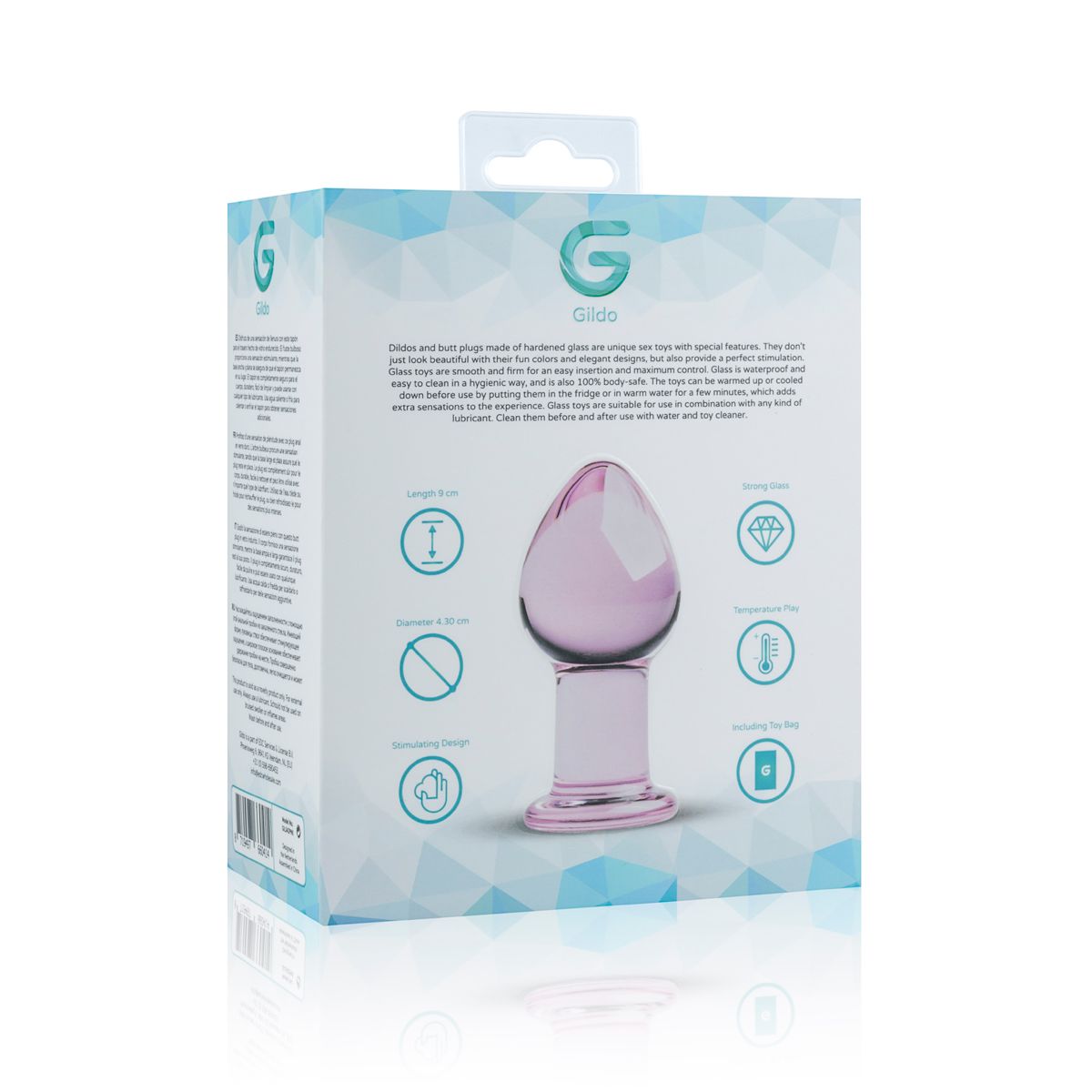 Pink glass anal plug Gildo