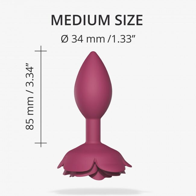 Love To Love Silicone Anal Plug OPEN ROSES M Size – Plum Star