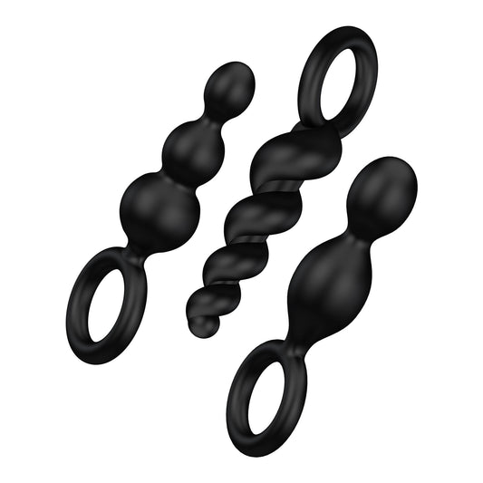 Satisfyer Plugs Black Anal Toy Set (Set of 3) – Booty Call, max diameter 3 cm