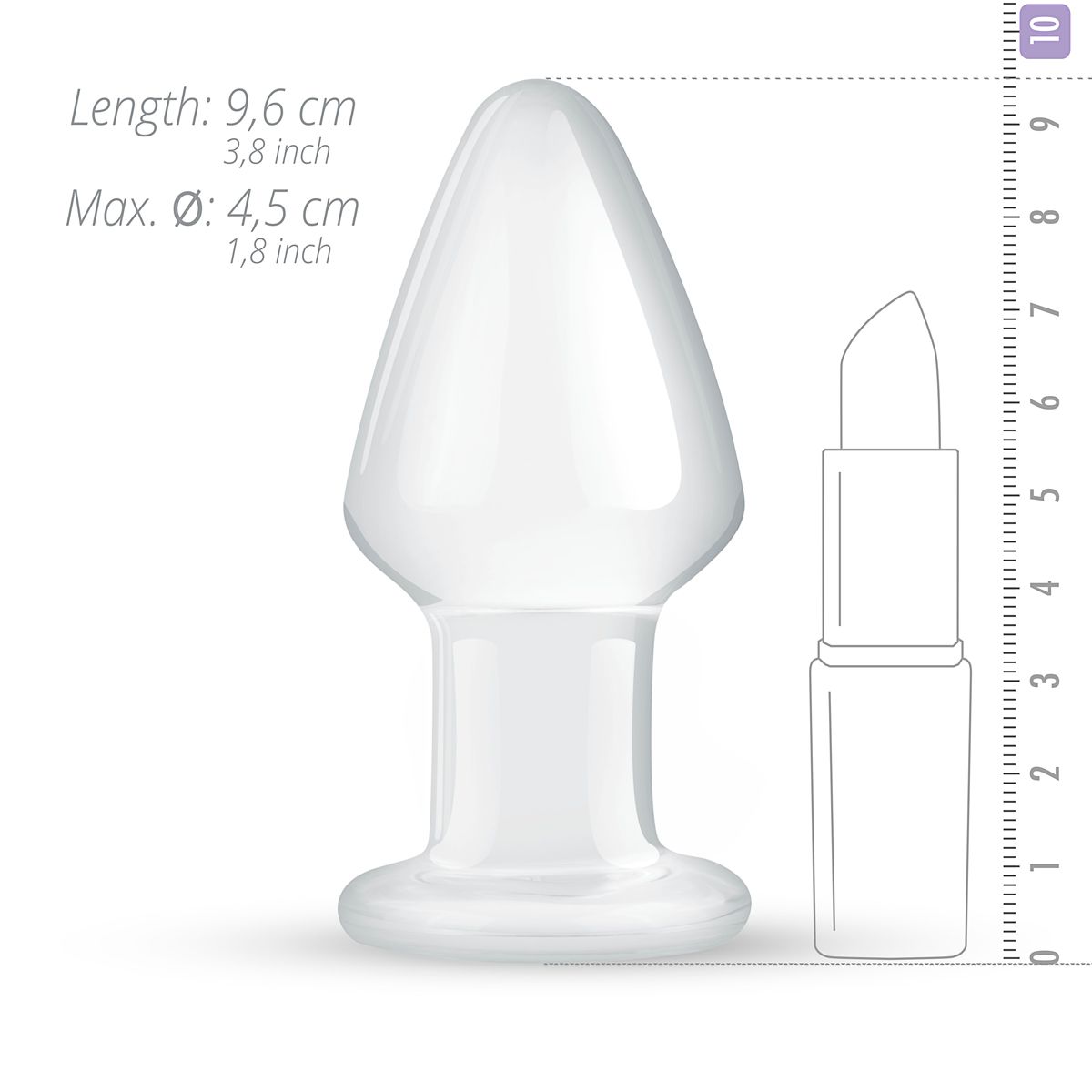 Glass anal plug Glass Gildo Buttplug No. 25
