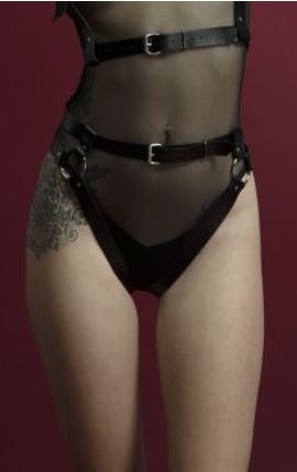 Feral Feelings Garters - Belt Briefs (Black) size S, M, L