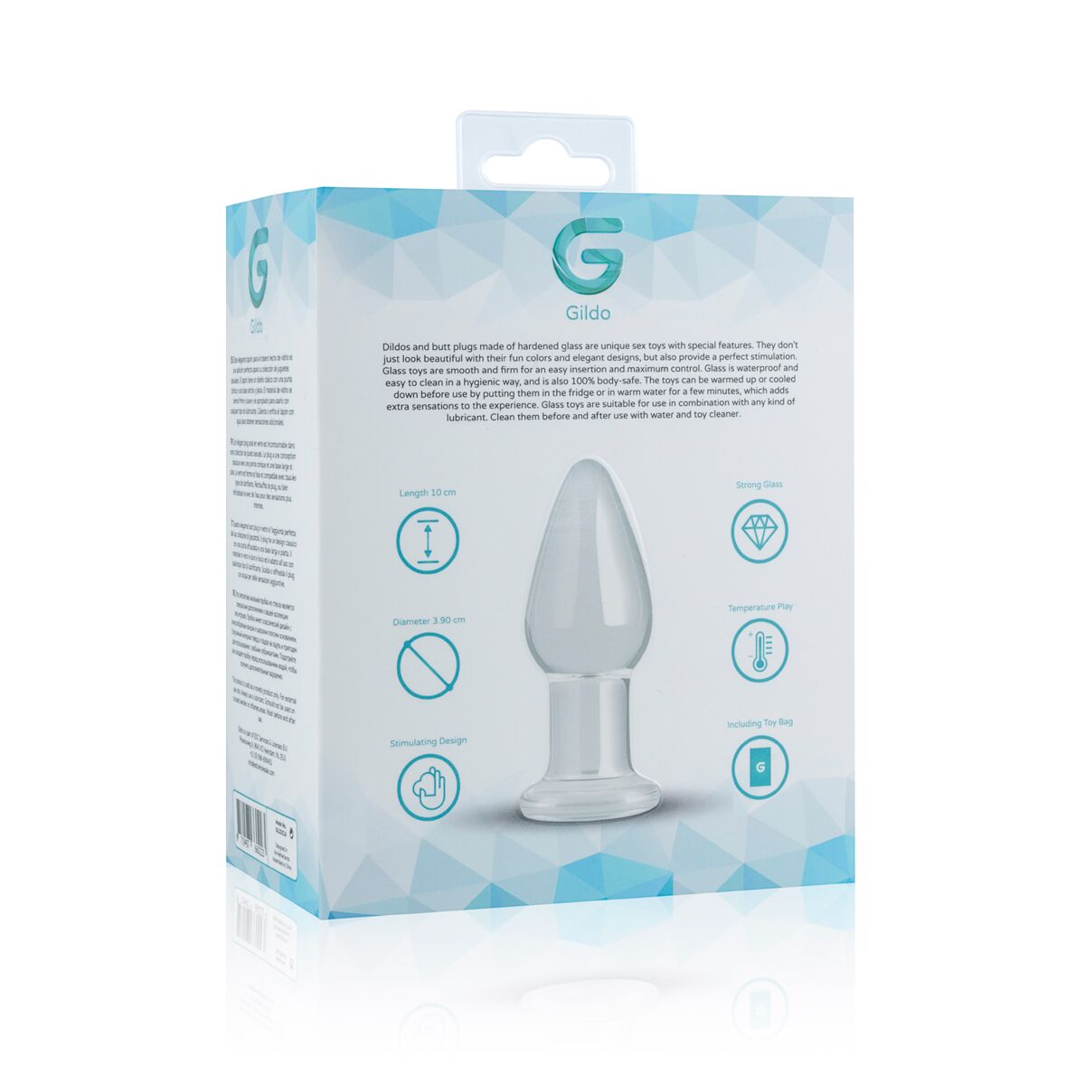 Glass anal plug Gildo Glass Buttplug No. 24, ⌀3.9 cm
