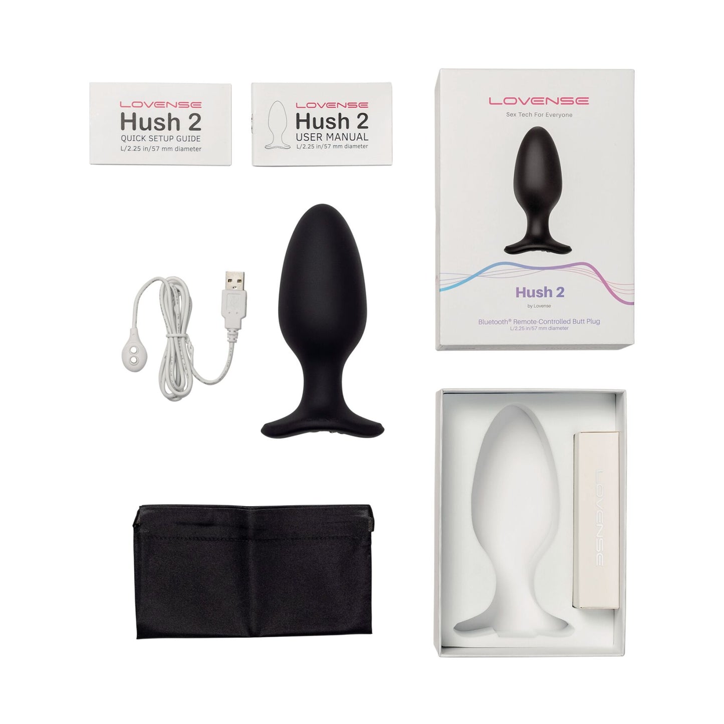 Lovense Hush 2 smart vibrating anal plug Black L