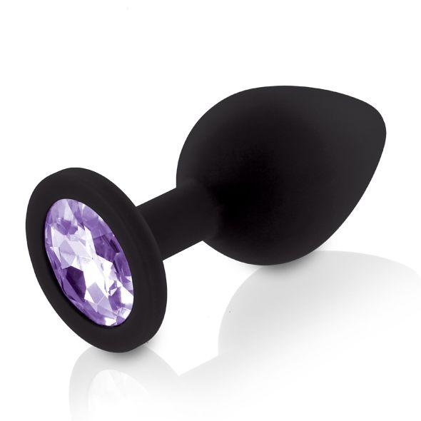 Rianne S Booty Plug Set Black – Metal Anal Plug Set with Crystal, diameters 2.7 cm, 3.5 cm, 4.1 cm
