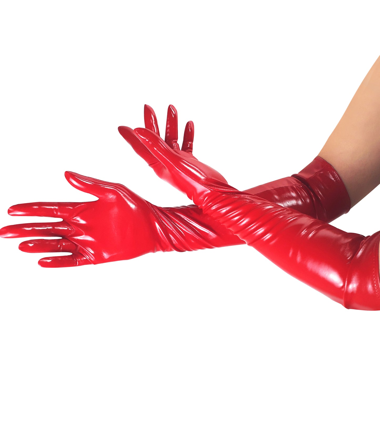 Glossy Vinyl Gloves Art of Sex – Lora, Size M, Red