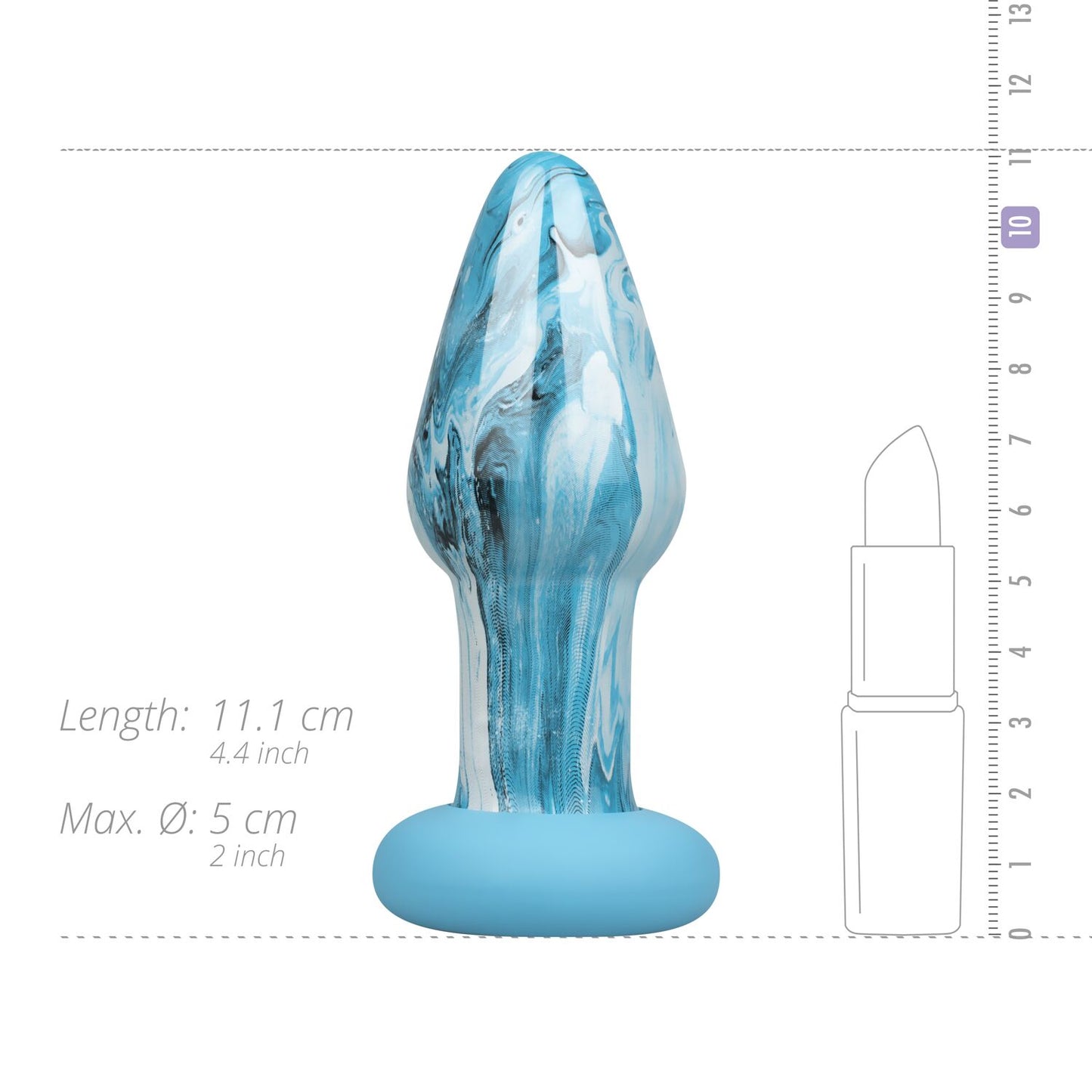 Glass Anal Plug Gildo Ocean Curl, max diameter 4 cm
