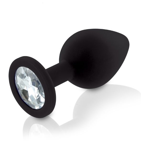 Rianne S Booty Plug Set Black – Metal Anal Plug Set with Crystal, diameters 2.7 cm, 3.5 cm, 4.1 cm