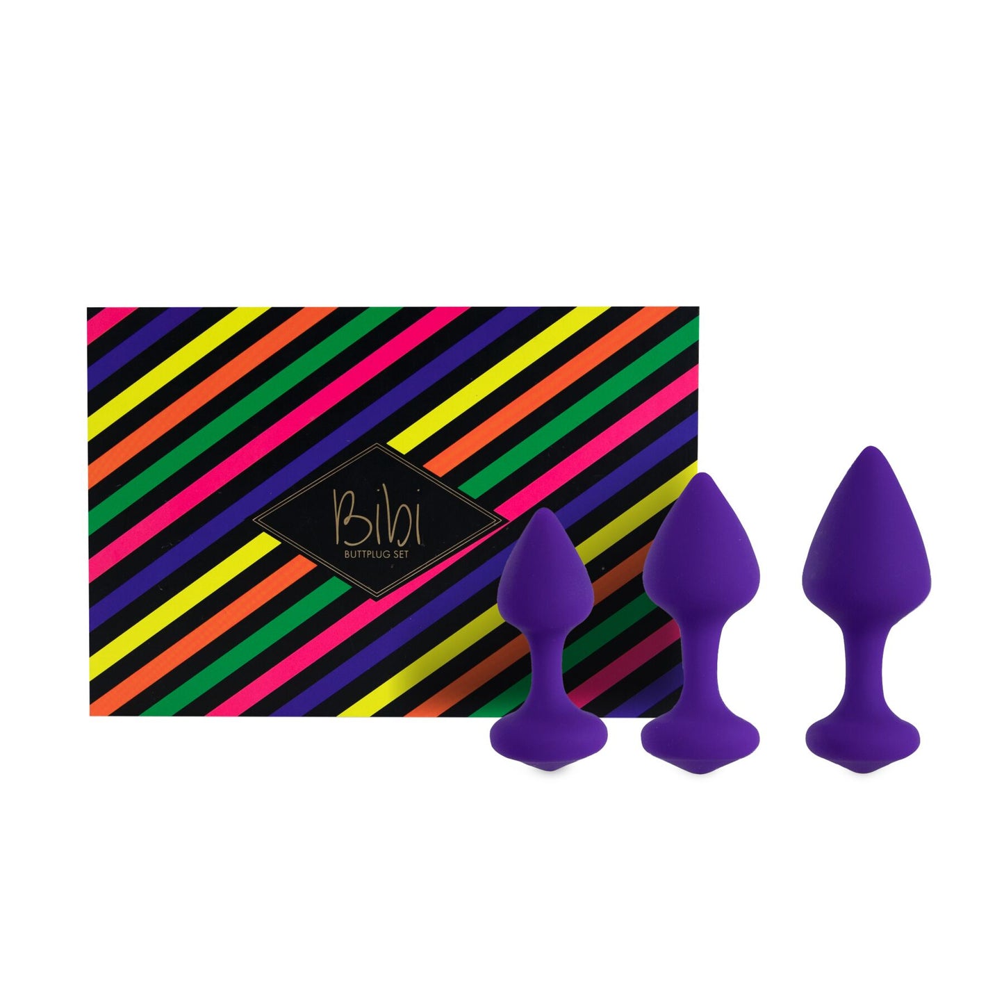 FeelzToys Silicone Anal Plug Set – Bibi Butt Plug Set, 3 pcs, Purple