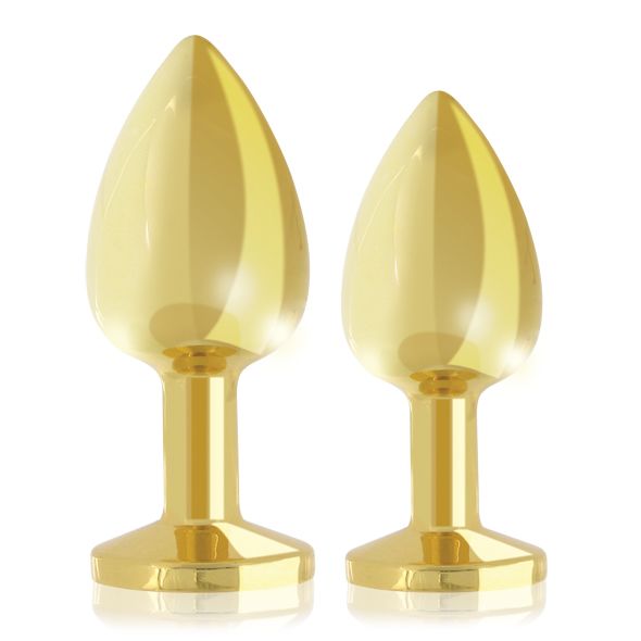 RIANNE S Booty Plug Luxury Set – Metal Anal Plug Set with Crystal, diameters 3 cm and 3.5 cm
