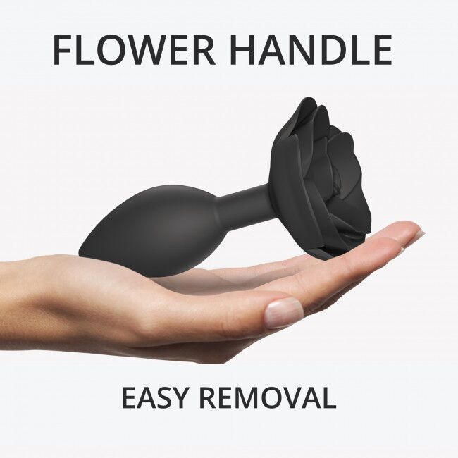 Love To Love Silicone Anal Plug OPEN ROSES L Size – Black Onyx