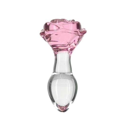 Glass anal plug Pillow Talk Rosy Luxurious Glass Anal Plug, ⌀3.3 cm, vibrating bullet included as a gift