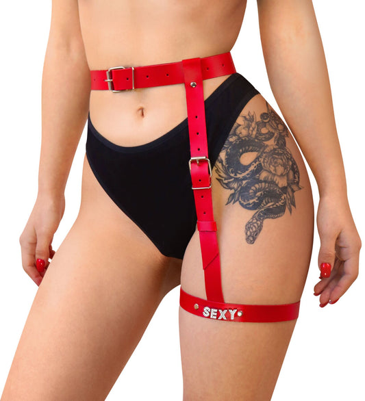 Art of Sex Leg Garter - Naomi, Size XS-2XL, Red