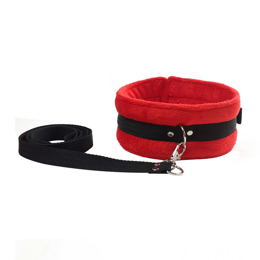 NeDlyaSkuki Soft Touch Light Collar with Leash – Red