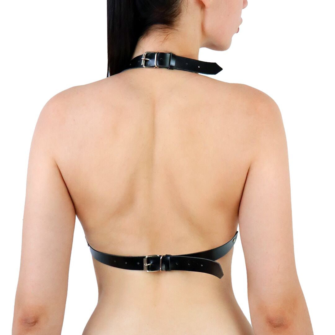 Demia Leather Harness with Spikes - Dominatrix Role-Playing Accessory, Size L-2XL