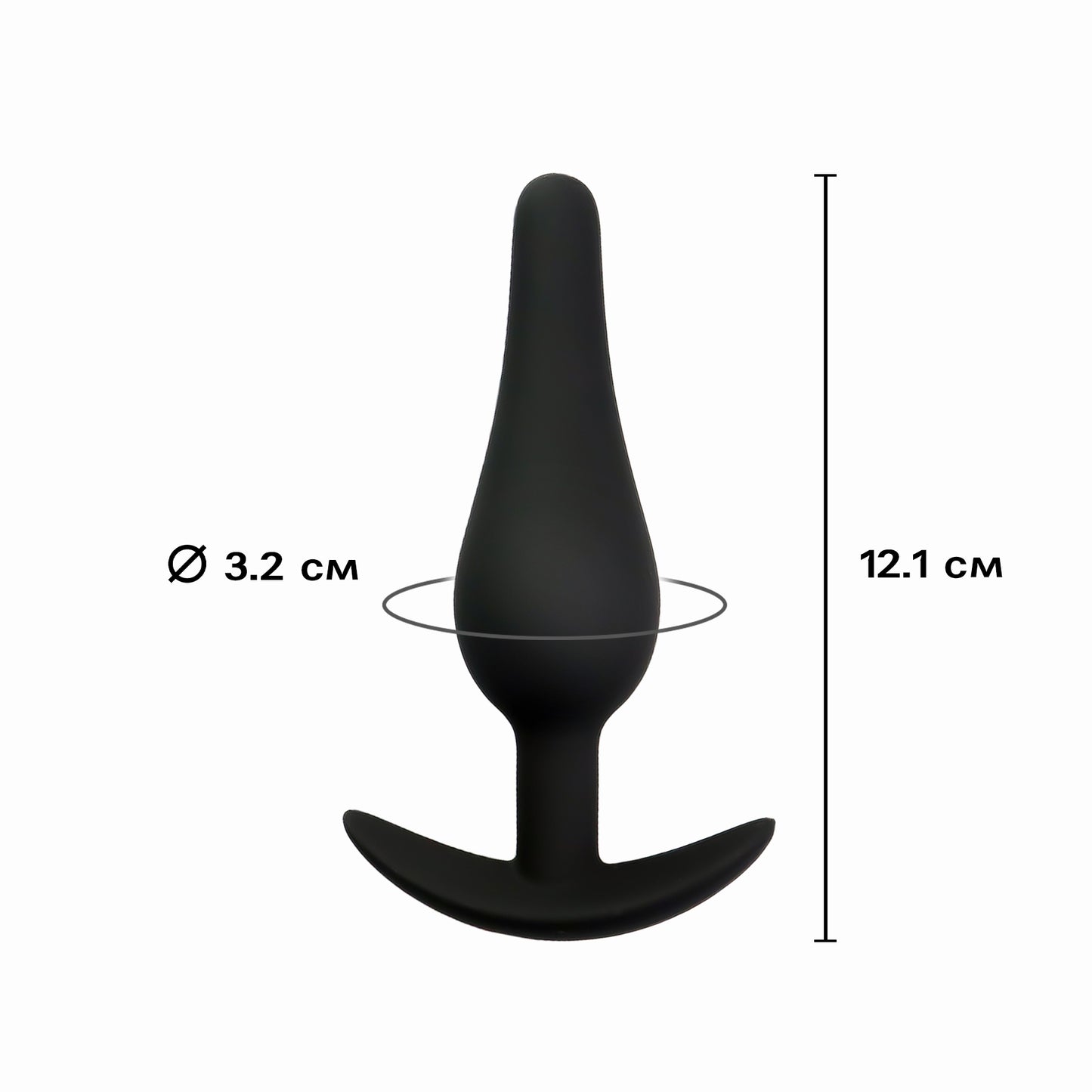 Dama Silicone Anal Plug, Size M, Black