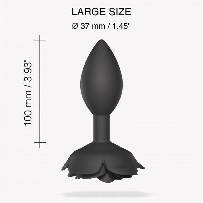 Love To Love Silicone Anal Plug OPEN ROSES L Size – Black Onyx