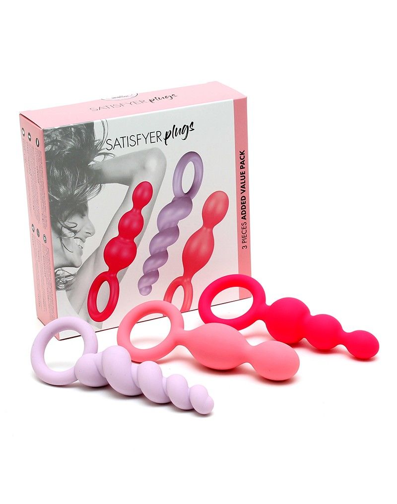 Satisfyer Plugs Colored Anal Toy Set (Set of 3) – Booty Call, max diameter 3 cm