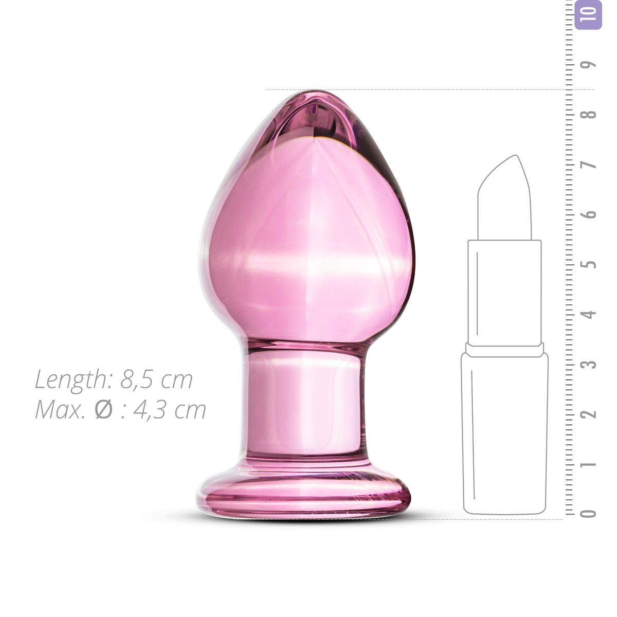 Pink glass anal plug Gildo