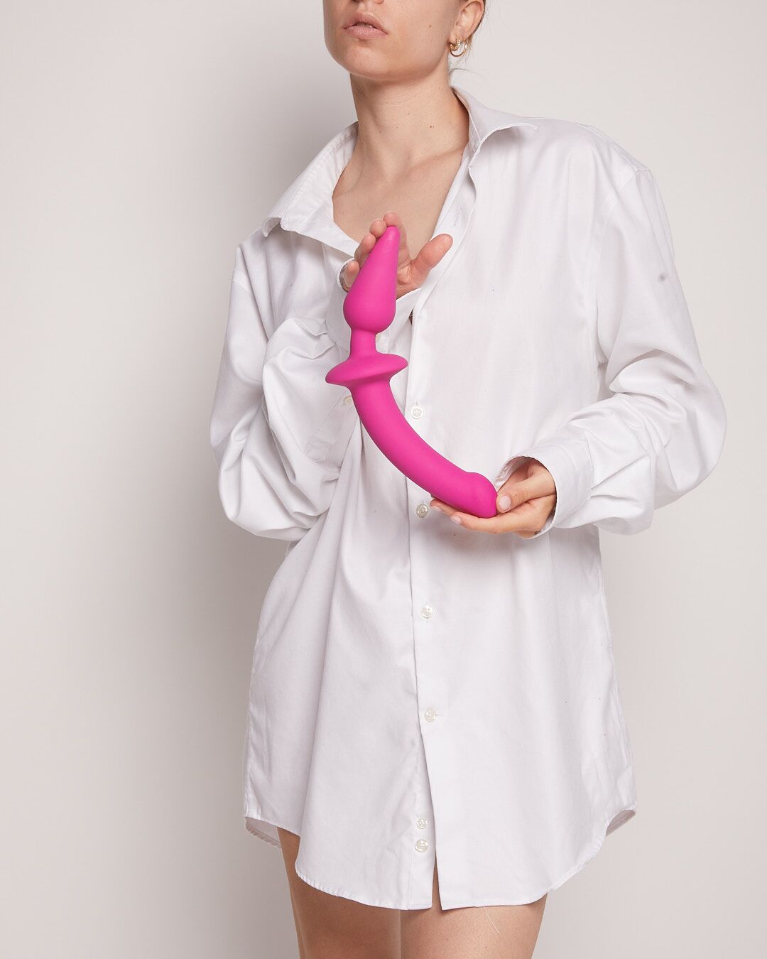Strap-On-Me SWITCH Plug-In Dildo 2-in-1 Anal Plug Fuchsia, Size L, 4.5 / 3.4 cm diameter