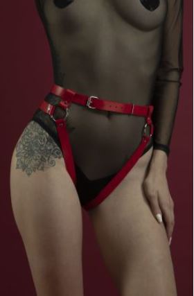 Feral Feelings Garters - Belt Briefs (Red) size S, M, L