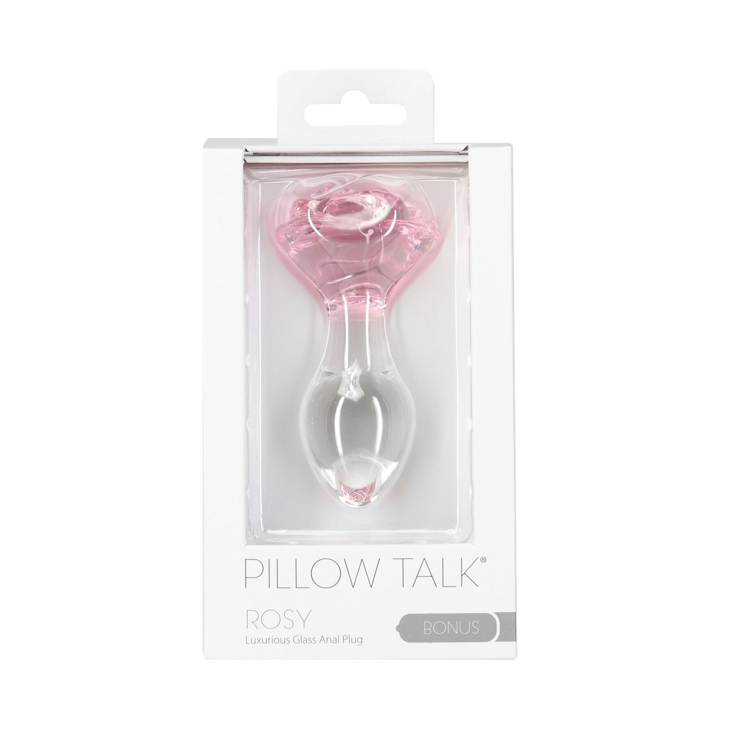 Glass anal plug Pillow Talk Rosy Luxurious Glass Anal Plug, ⌀3.3 cm, vibrating bullet included as a gift