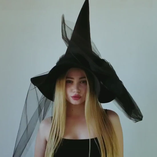 Halloween witch hat with bow