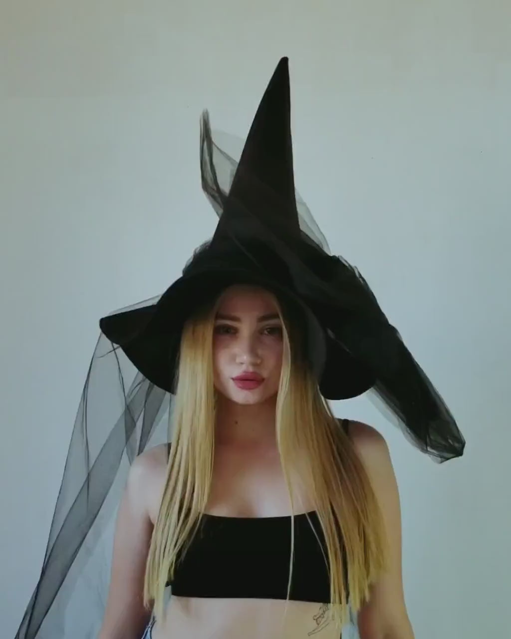 Halloween witch hat with bow