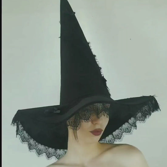 Witch hat with lace