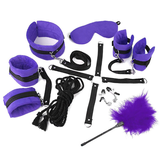 Experience Sensual Pleasure with our Soft Touch BDSM Set - 9 Items for Adventurous Couples