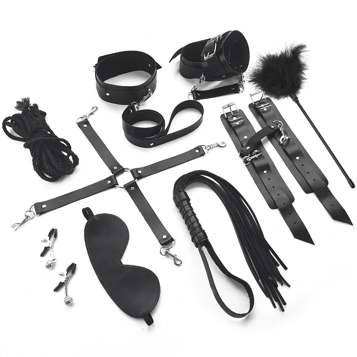 bdsm leather bondage kit set