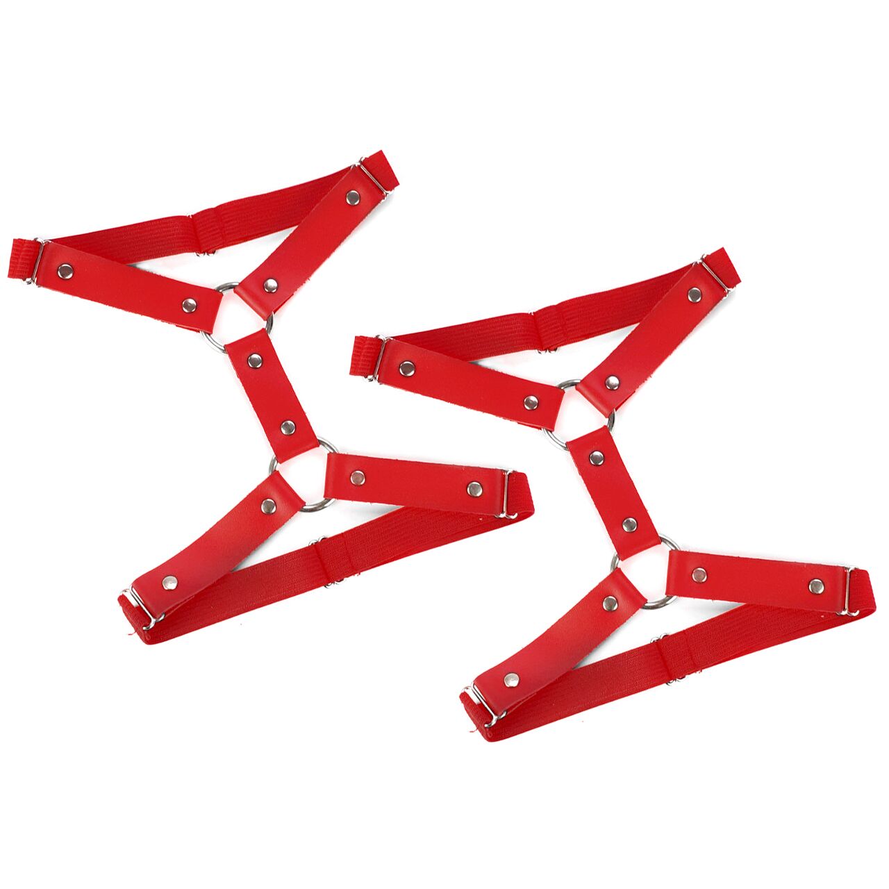 BDSM leather garter 2 pcs, Red